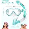imageKids Snorkel Set Dry Top Snorkel Mask Snorkeling Gear for Kids Boys Girls Youth No Leak Comfy Mouthpiece AntiFog 180 Panoramic View Scuba Diving Swim Pool Equipment Snorkel KitGreen