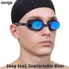 imageSeago 2 Pack Swimming Goggles Antifog AntiUV Mirrored Swim Goggles Adult Women MenBlue  Gold
