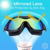 imageSwim Goggles No Leaking AntiFog Pool Goggles Swimming Goggles for Adult Men Women Youth UV Protection 180 Clear VisionBlack With Mirrored Aqua