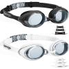 imageSeago 2 Pack Swimming Goggles Antifog AntiUV Silicone Swim Goggles Adult Women MenBlack  White