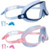 imageSeago Swim Goggles 2 Pack AntiFog AntiUV Wide View Swimming Goggles for Kids 314Blue  Pink